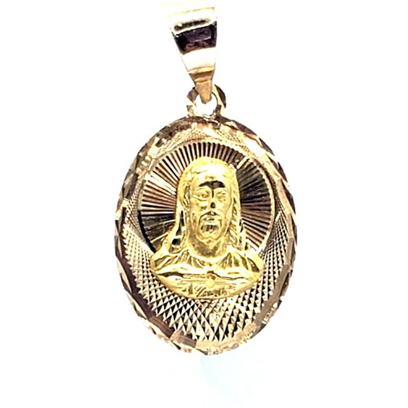 14K Gold Guadalupe Sacred Heart Double Sided Scapular Pendant Religious - Picture 6 of 12